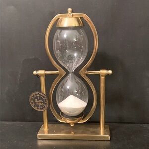 Home Essentials Sand Timer Gold Brass Gourd Double Glass Capsule Stand India